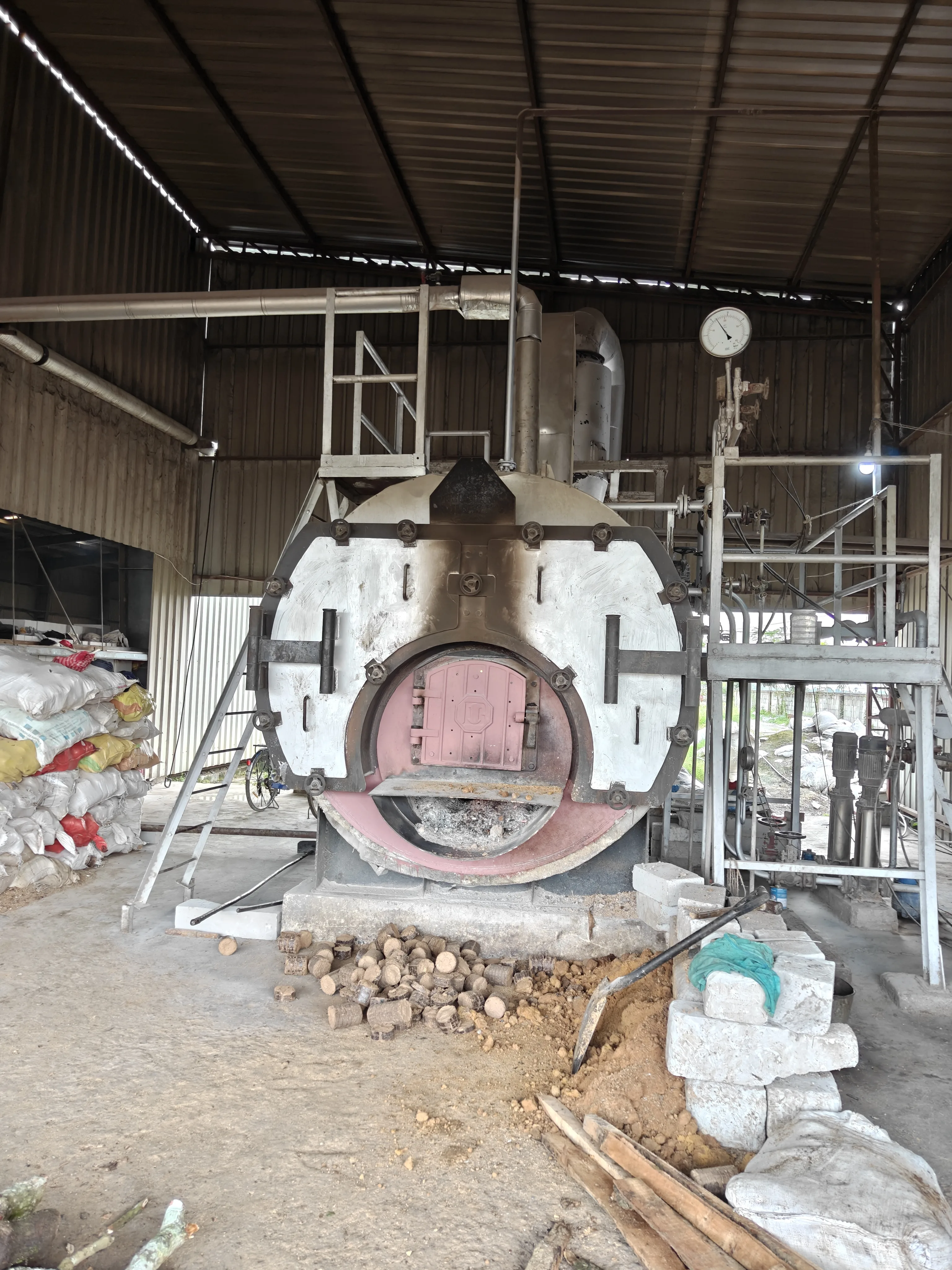 Boiler room equipment powering the curing process