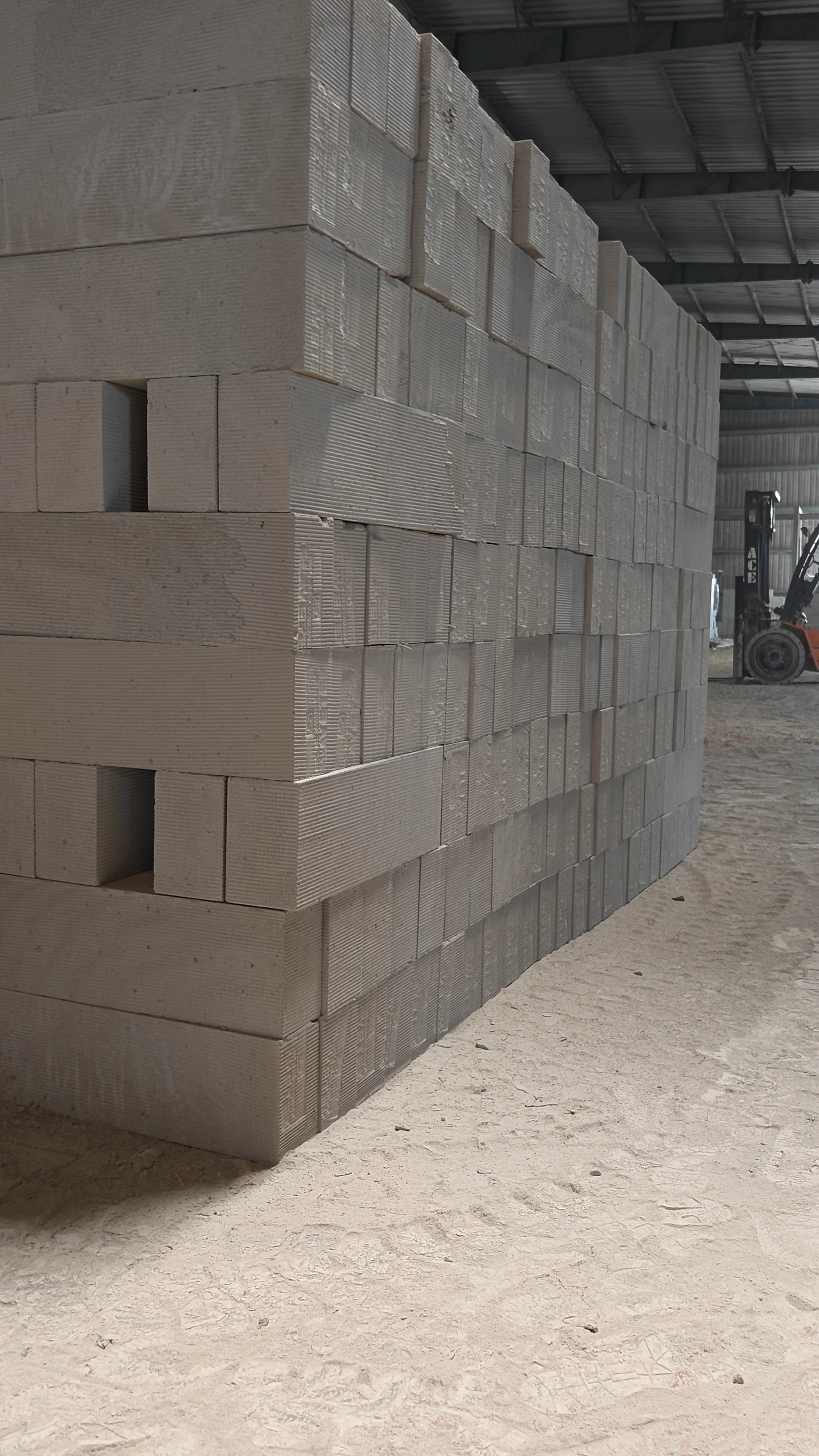 Neatly stacked Klavetek AAC blocks