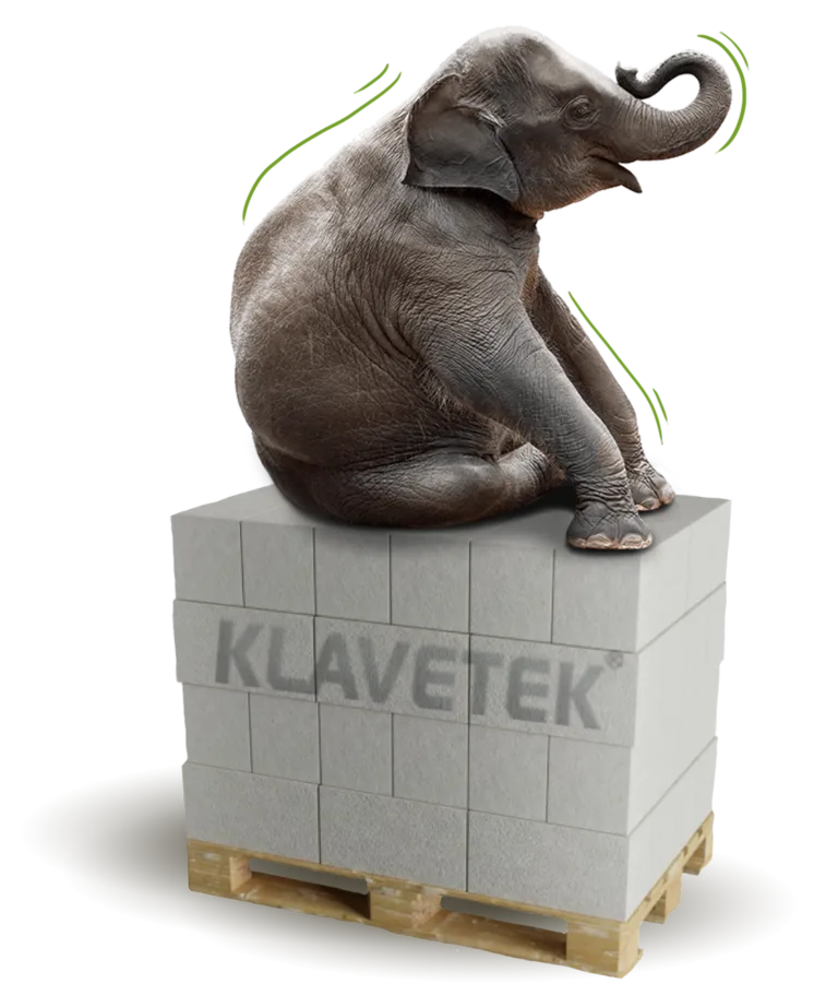 Klavetek elephant with an AAC block — crack-resistant, premium green construction
